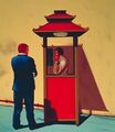 Telefonní budka v čínské čtvrti/Telephone Booth in Chinatown, 1985, olej na plátně/oil on canvas, 70x60cm