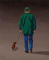 Muž se psem/Man and a Dog, 2019, olej na plátně/oil on canvas, 60 x 50cm