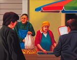 Prodavači ovoce/Fruit Sellers, 2004, olej na plátně/oil on canvas, 35x45cm