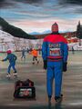 Bruslař - čumil/Skater - Gawper, 2002, olej na plátně/oil on canvas, 102x76cm